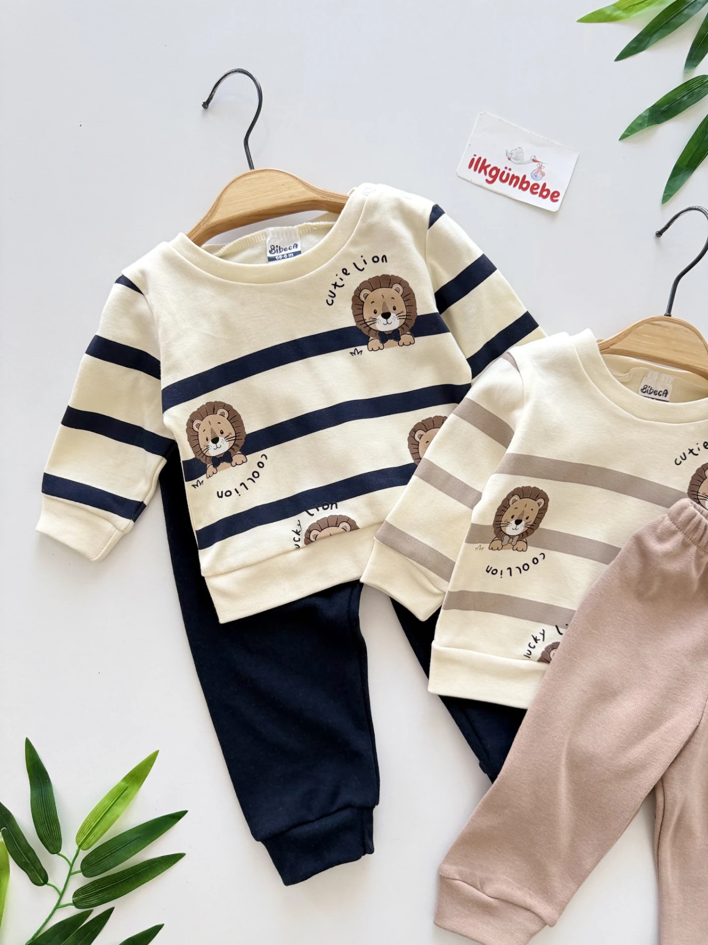 Cutie Lion Çizgili Yumuşacık 2’li Takım