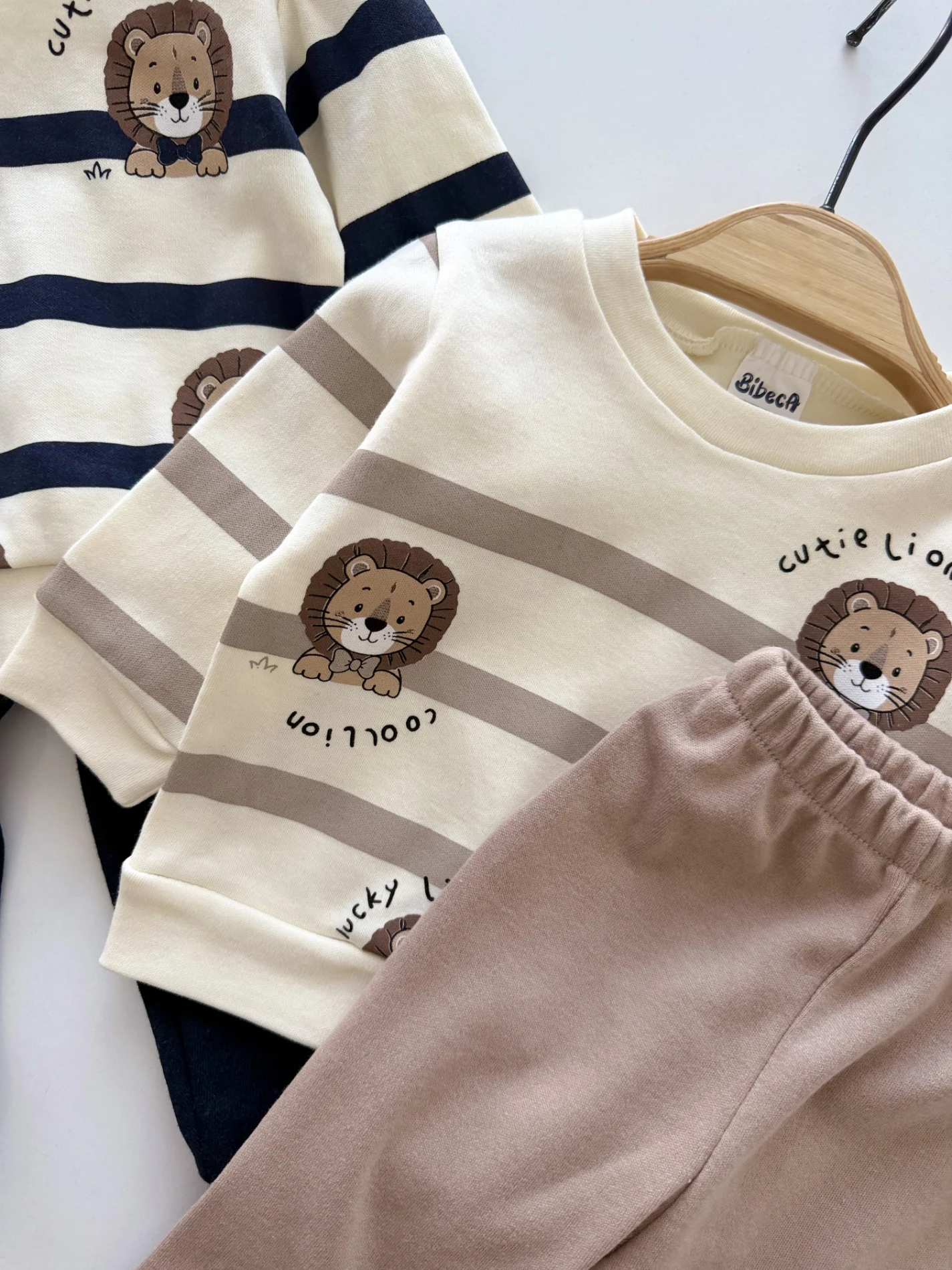 Cutie Lion Çizgili Yumuşacık 2’li Takım